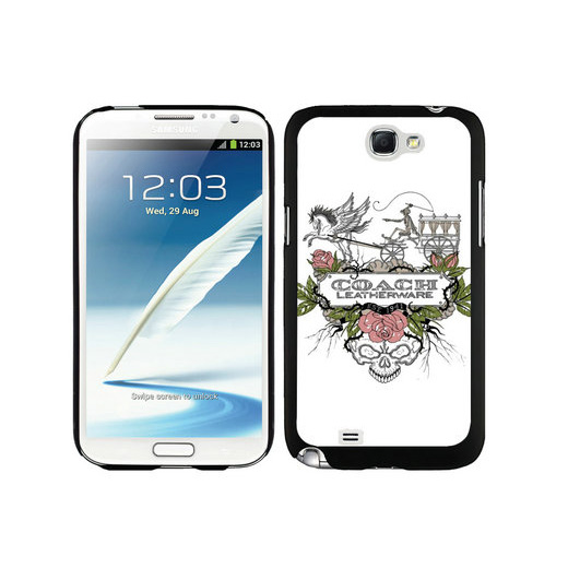 Coach Carriage Logo White Samsung Note 2 Cases DSX - Click Image to Close