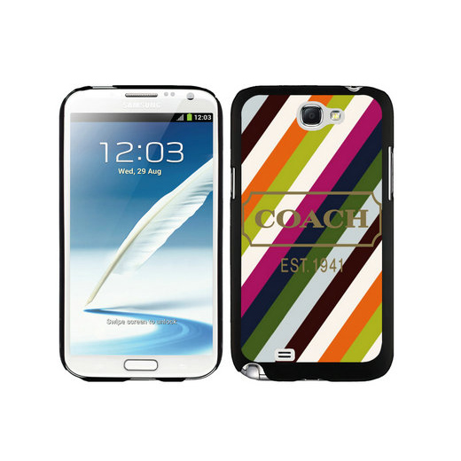 Coach Stripe Multicolor Samsung Note 2 Cases DSZ - Click Image to Close