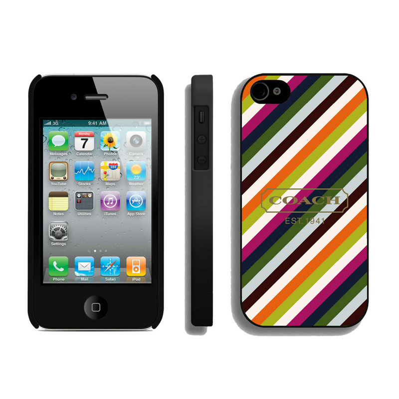 Coach Stripe Multicolor iPhone 4 4S Cases AUB
