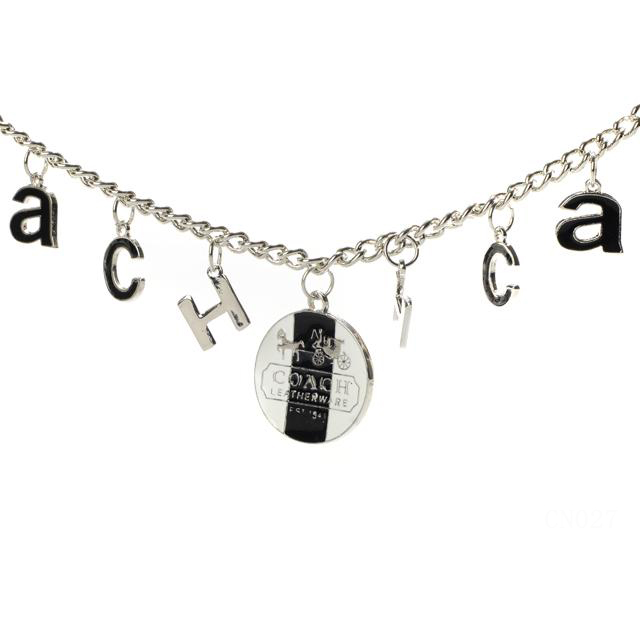 Coach Logo Float Silver Necklaces CYL