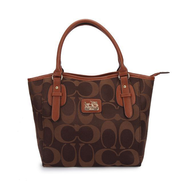 Coach Logo In Monogram Small Coffee Totes DCL - Click Image to Close