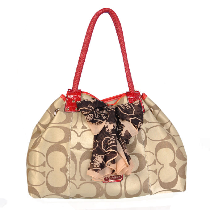 Coach East West Scarf Large Khaki Totes BMP - Click Image to Close